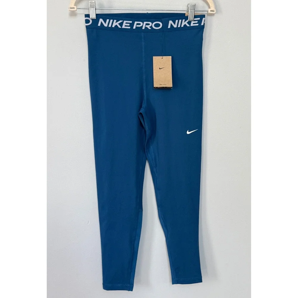 Nike Pro Women's‎ High Rise 7/8 length Training Tight Fit Leggings Blue Sz M NEW